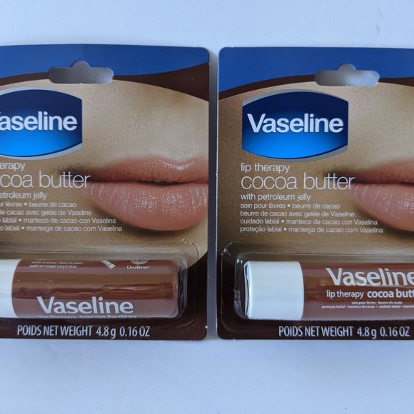 LOT OF 2 Cocoa Butter Vaseline Chapstick Petroleum Jelly Dry Chapped Lips SEALED - Picture 2 of 6
